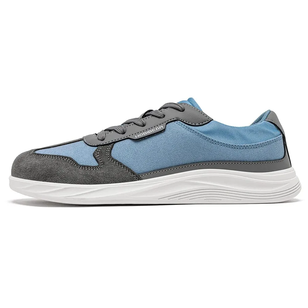 Men Women Wide Toe Box Shoes | Minimalist Artificial Leather Canvas Sneakers Lightweight Casual Lace Up Walking Shoe