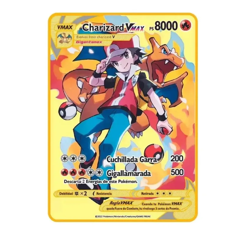 Pokemon Card Vmax Metal Pokémon Letters Pikachu Gx Mewtwo Charizard Vstar Anime Games Toys Golden Iron Playing Cards Kids Gifts — image 14