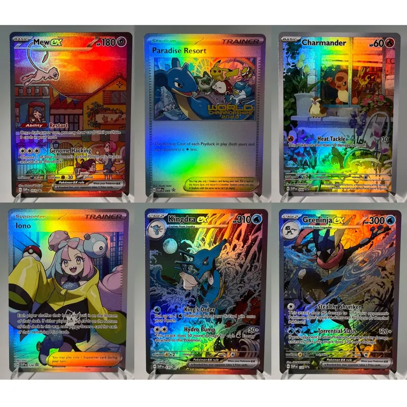 Scarlet & Violet Promos PKM Cards PTCG5-B Rainbow Charmander Paradise Resort Mew Rare Collection Battle Toys Gifts for Hobbies — image 6