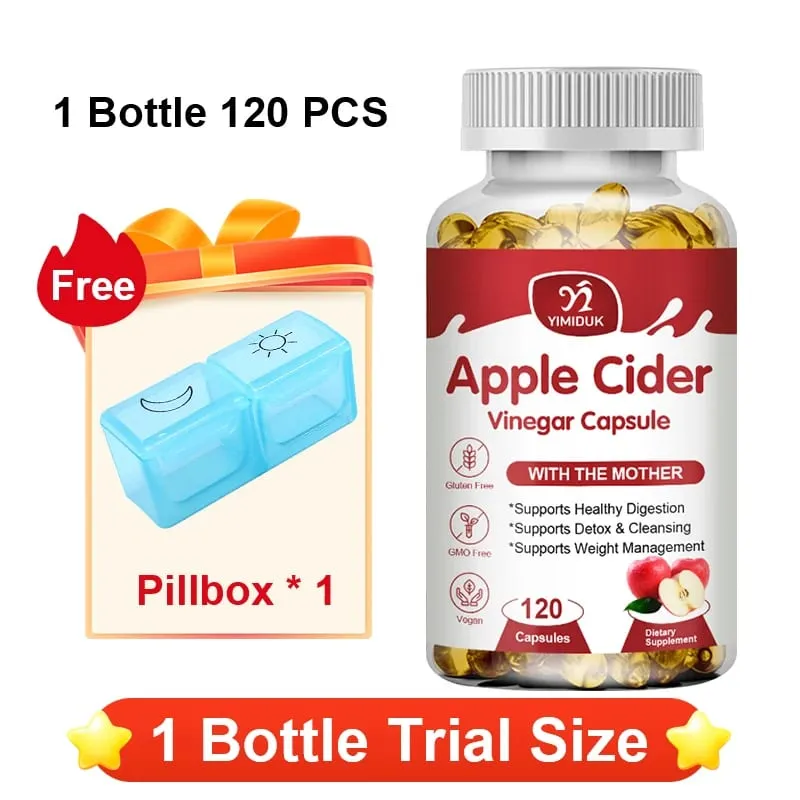 Apple Cider Vinegar Capsules 1600mg Supports Digestion Natural Cleansing Weight Management Immune Health & Metabolic Balance