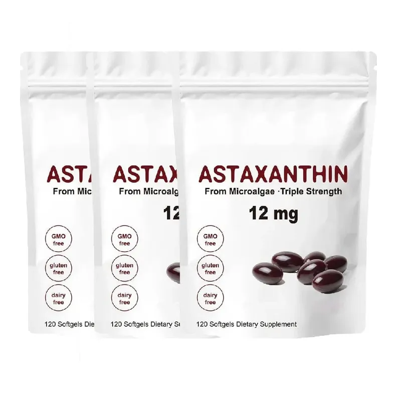 Astaxanthin 12mg Premium Astaxanthin Antioxidant Supplements | Supports Eye Joint Internal Circulation Skin Health | Tanning