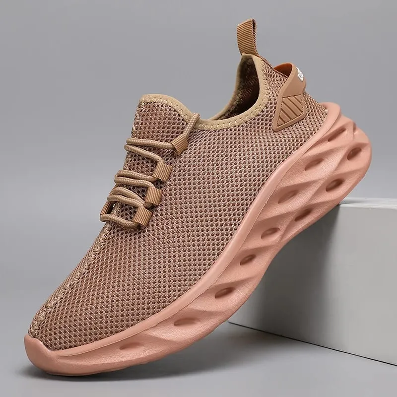 Four Seasons Men's Outdoor Sports Running Mesh Shoes Thick Sole Breathable Casual Walking Lightweight Sneakers Size 37-47
