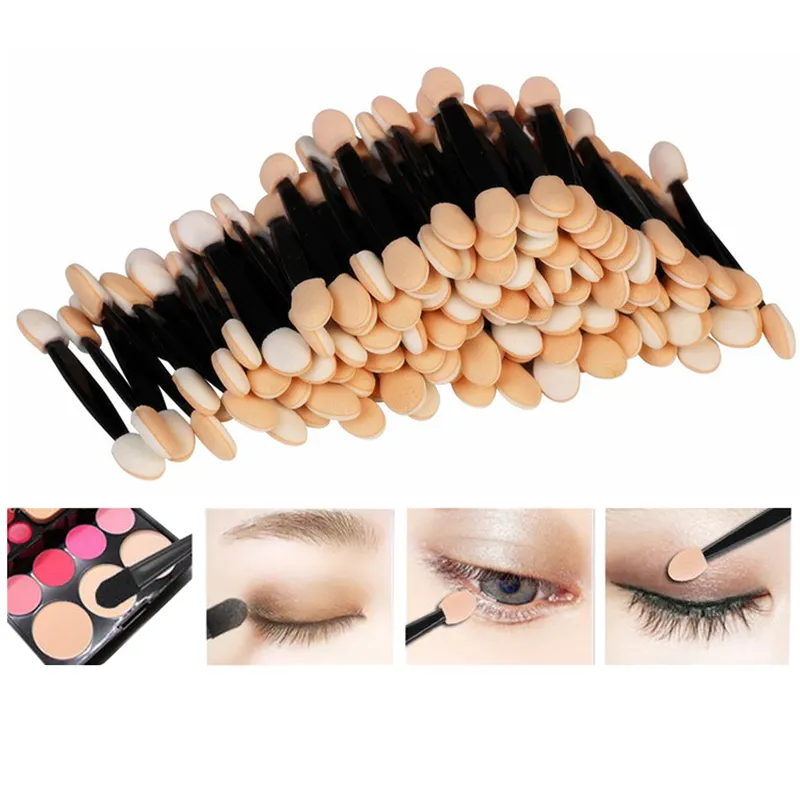 30/50pcs Double Sided Eyeshadow Applicators In Bulk Sponge Eye Shadow Brushes Disposable Mini Makeup Brushes Nail Powder Brushes