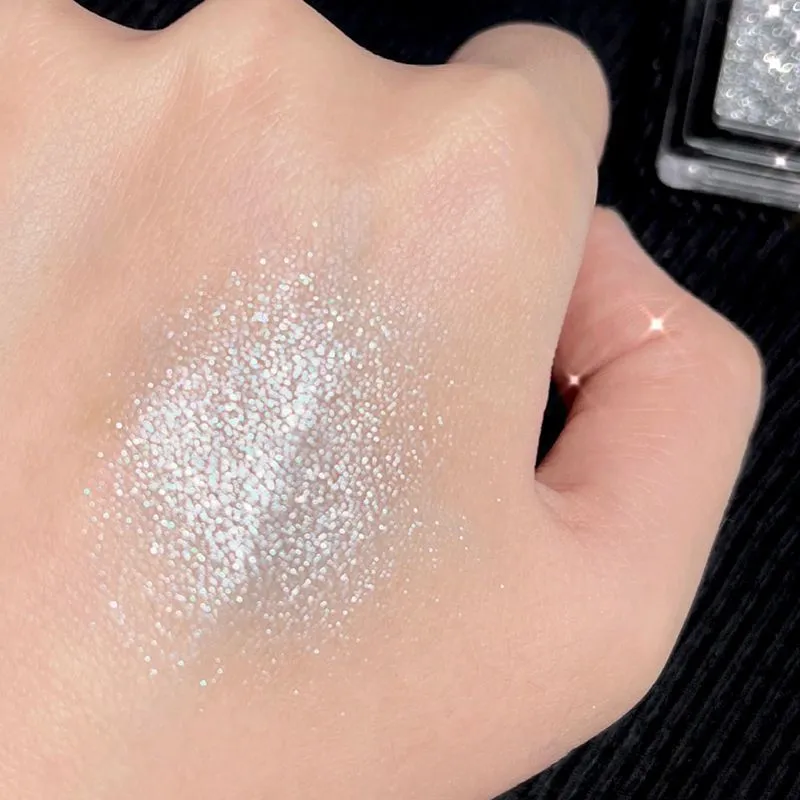 Matte Grey Blue Smoky Eye Shadow Palette 6-Color Glitter Silver Acrylic Eye Shadows Palette Long Lasting Eye Makeup Cosmetics