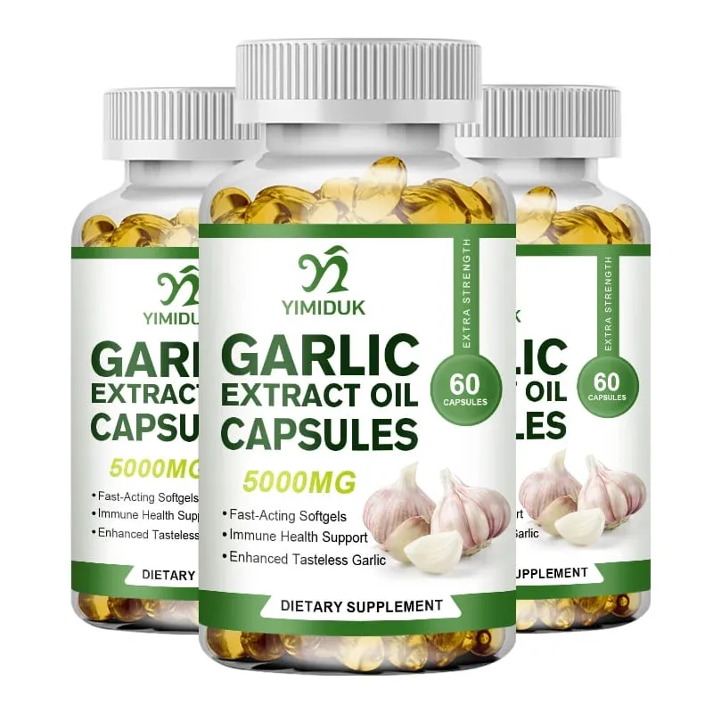 Organic Garlic Oil Extract Capsules Immunity Improves Cardiovascular Function Support Increase Glutathione Level Cellular Detox