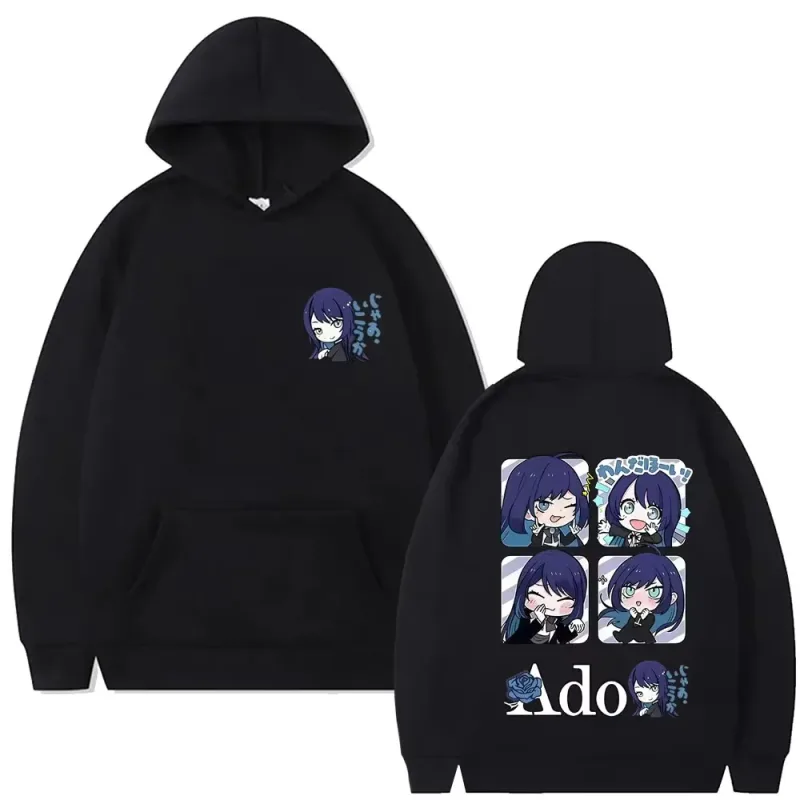 Cute Kawaii Ado Cartoon Style Hoodies Fans Gift Men's Women's Casual Oversized Sweatshirt Unisex Japanese Style Pullover Hoodies