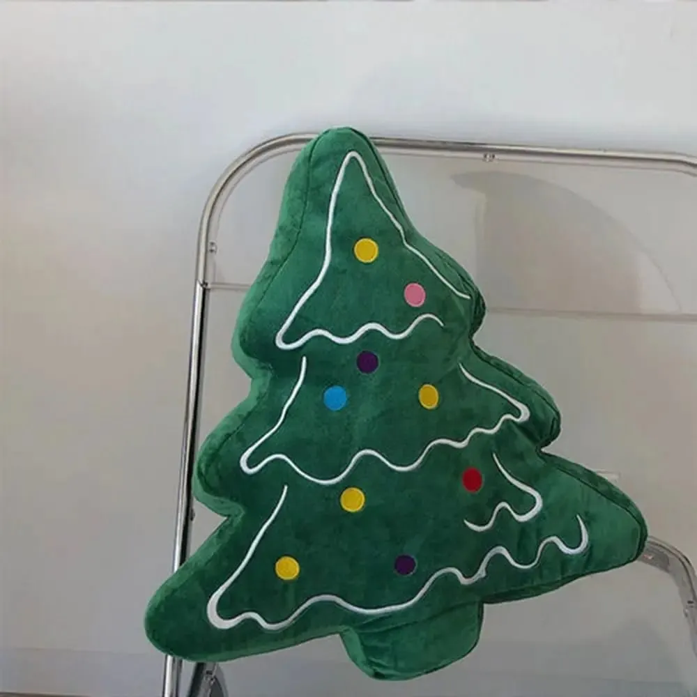 Puha karácsonyfa kanapépárna, kényelmes, bőrbarát karácsonyi dekoratív párna, 3D alakú díszek — image 9