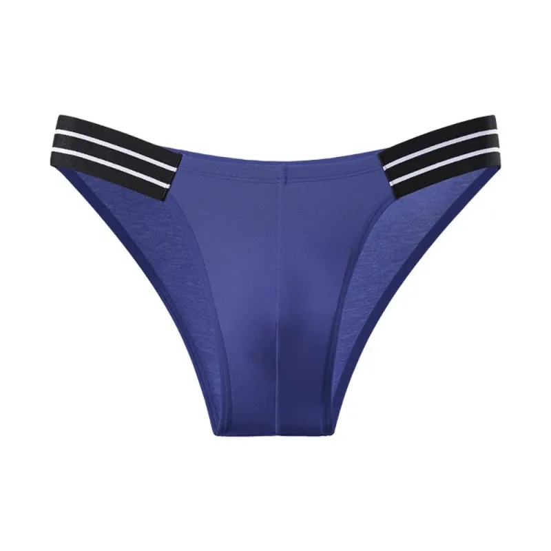 Underpants Lingerie Men's Triangle Panties Stripe Breathable Men Thin Briefs Mid Waist Large Size Underwear for Men Gifts