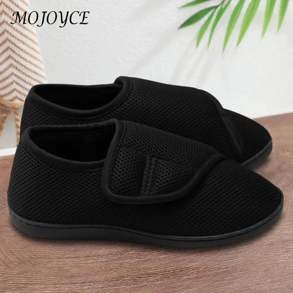 Scarpe per diabetici unisex Scarpe da passeggio larghe con chiusura regolabile Scarpe ortopediche slip-on Sneakers con gancio e anello per anziani