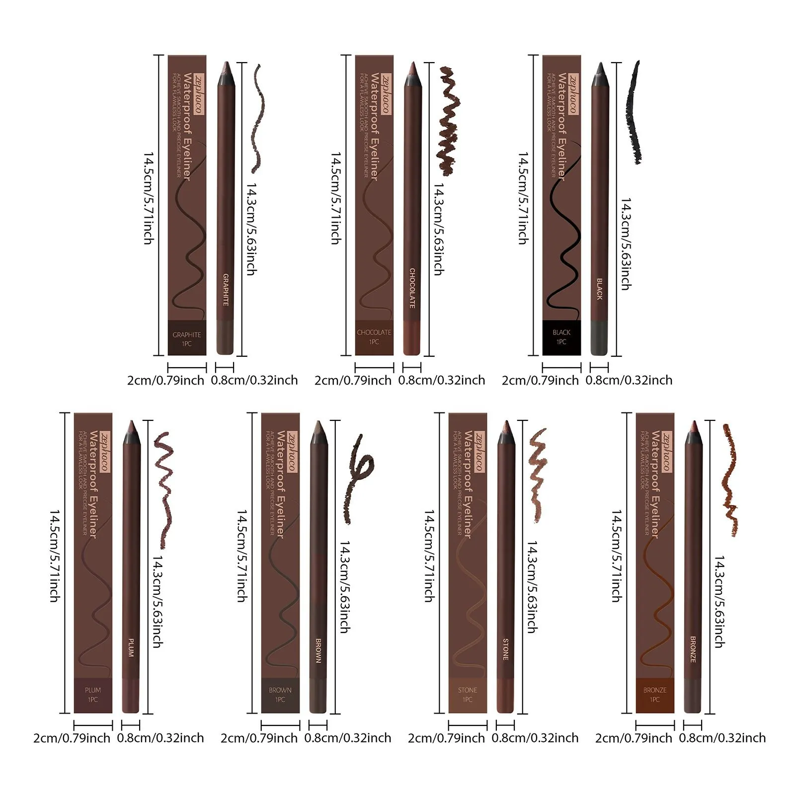 Smooth Creamy Gel Eyeliner Pencil Collection - Waterproof Long-Lasting No Smudging Professional Eye Makeup