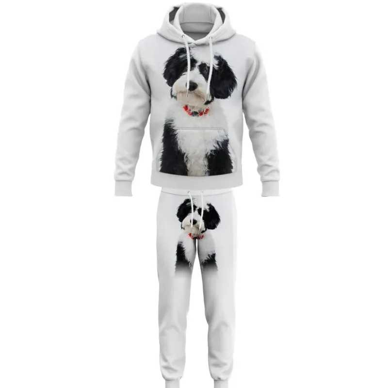 Fashion Animals Dog 3D Printed Autumn Hoodie Suit Men Sweatshirts Sweatpants Casual Two Piece Tracksuit Set Men's Clothing