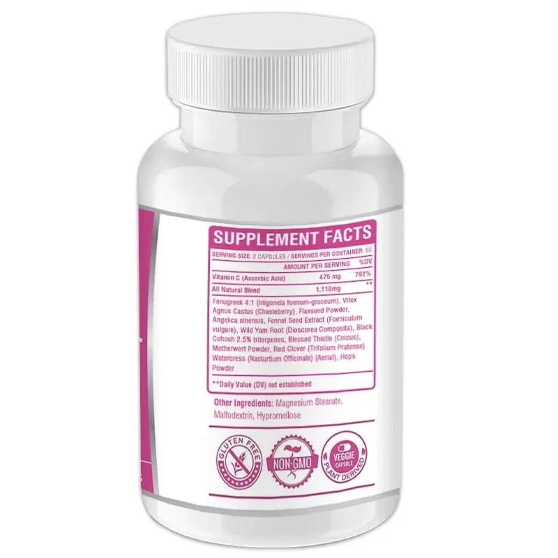 Supplement voor borstvergrotingscapsules - Vitamine C Fenegriek Angelica Chasteberry - Voller formaat Heldere huid Gelukkiger humeur — image 3