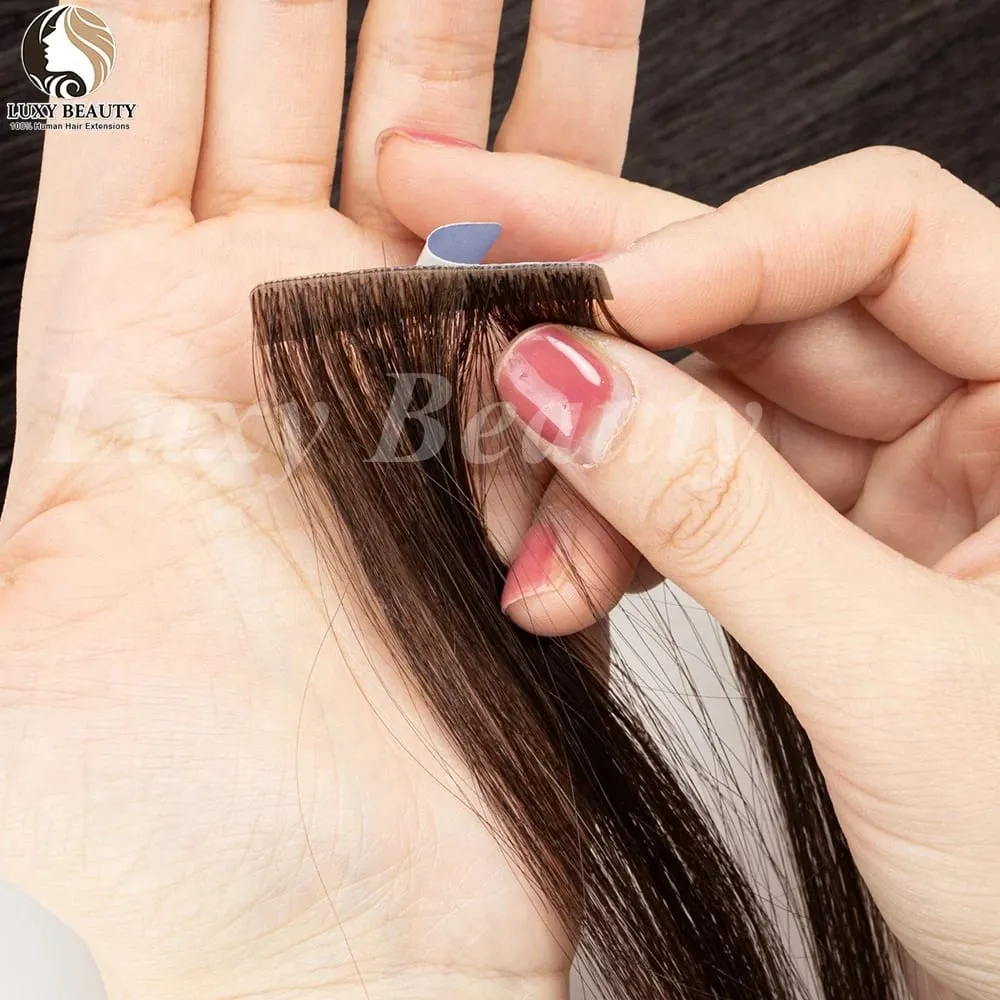 Straight Invisible Tape In Human Hair Extensions Injected PU Tape Hair Extensions Black Blonde Brown Tape Ins Hair 10pcs/Pack