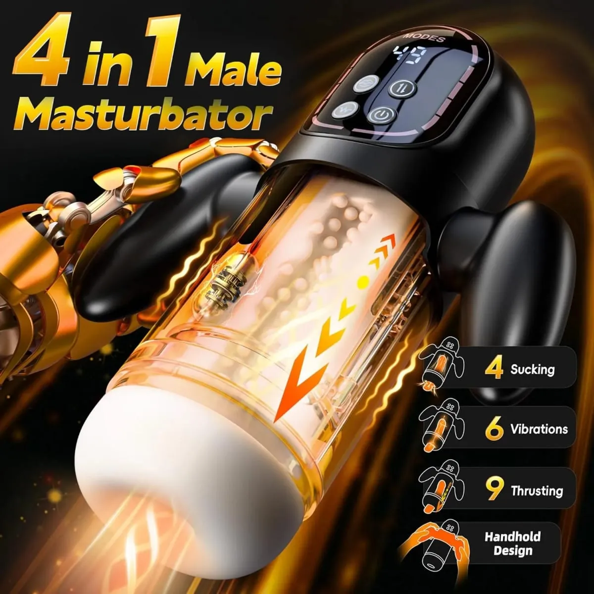 Vibrating Male Porn Dick Masturbator Sex Toys for Men Hands-Free Blowjob Machine Masturbators for Penis Training & Men Pleasure