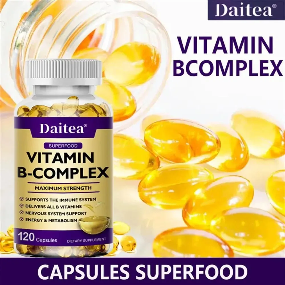 Vitamin B Complex - Immune Support Supplement Promotes Brain Health and Nervous System Boosts Energy and Improves Alertness