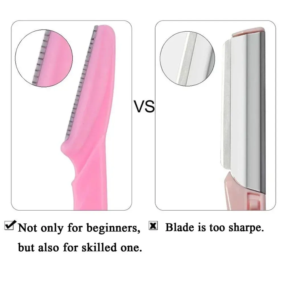 Eyebrow Trimmer 40PCS Brown Eyebrow Razor Safe Face Body Hair Removal Shaver Blades Woman Eyebrow Shaping Knife Razors