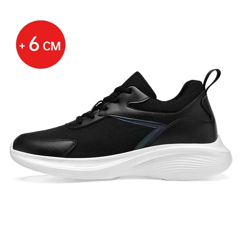 Men Fashion Height Increasing Sneakers Breathable Mesh Height Increase Shoes Microfiber Sole Comfortable Outdoor Walking Shoes