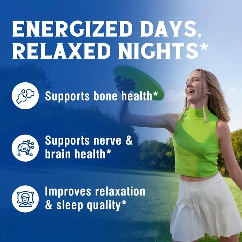 Magnesium L-Threonate Supplement Support Brain Health Nerve Function Muscle Strength Relieve Stress for Deep Sleep
