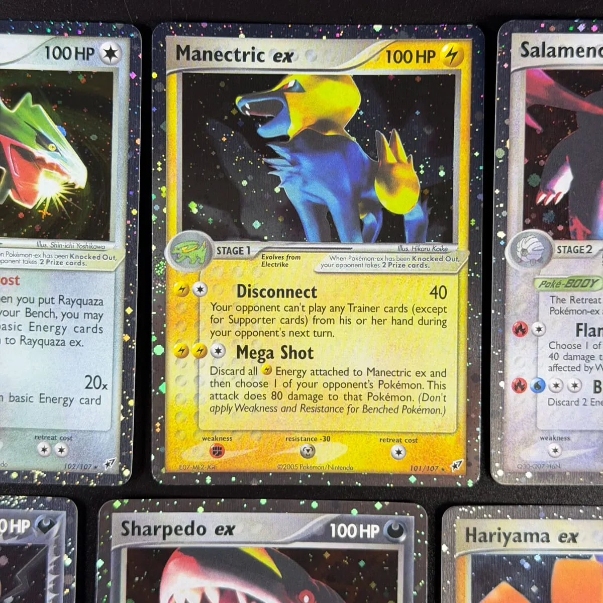 Pocket EX Deoxys Crobat Jirachi Latios Sharpedo Salamence Hariyama Deoxys Rayquaza Cosmos Holo Gold Star UR Proxy Cards