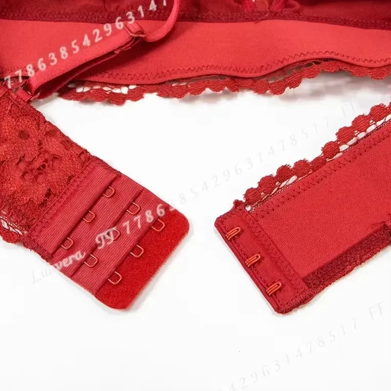 Varsbaby Women Lace Bra Set Non Padded Bra Panty Garter Stockings Summer Underwear Lingerie Sexy