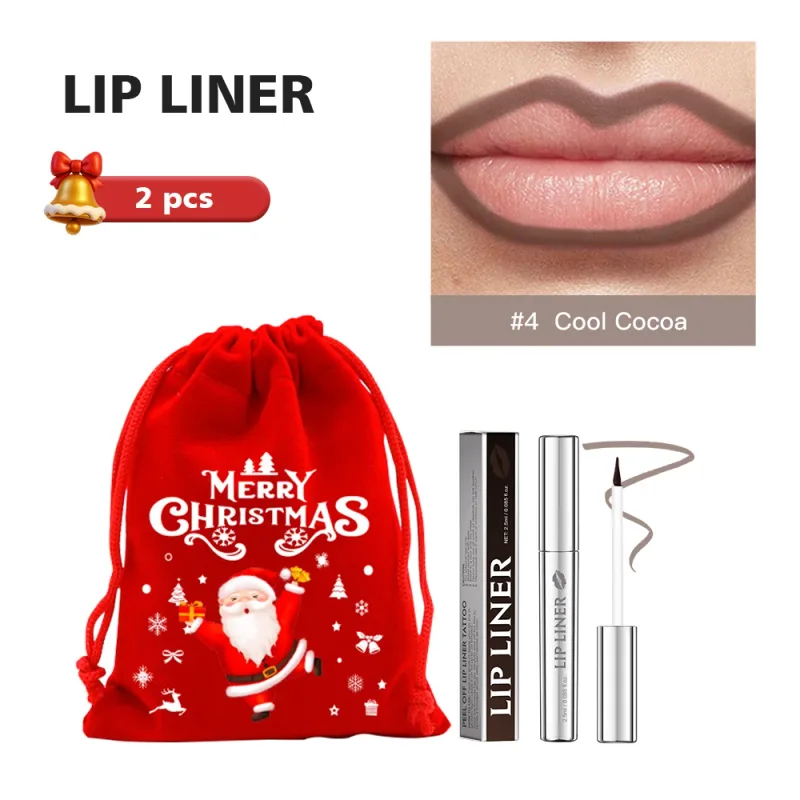 Lápis delineador labial descascável, mancha labial, tatuagem, longa duração, fosco, à prova d'água, transferência de manchas, cosmético labial, presente de natal