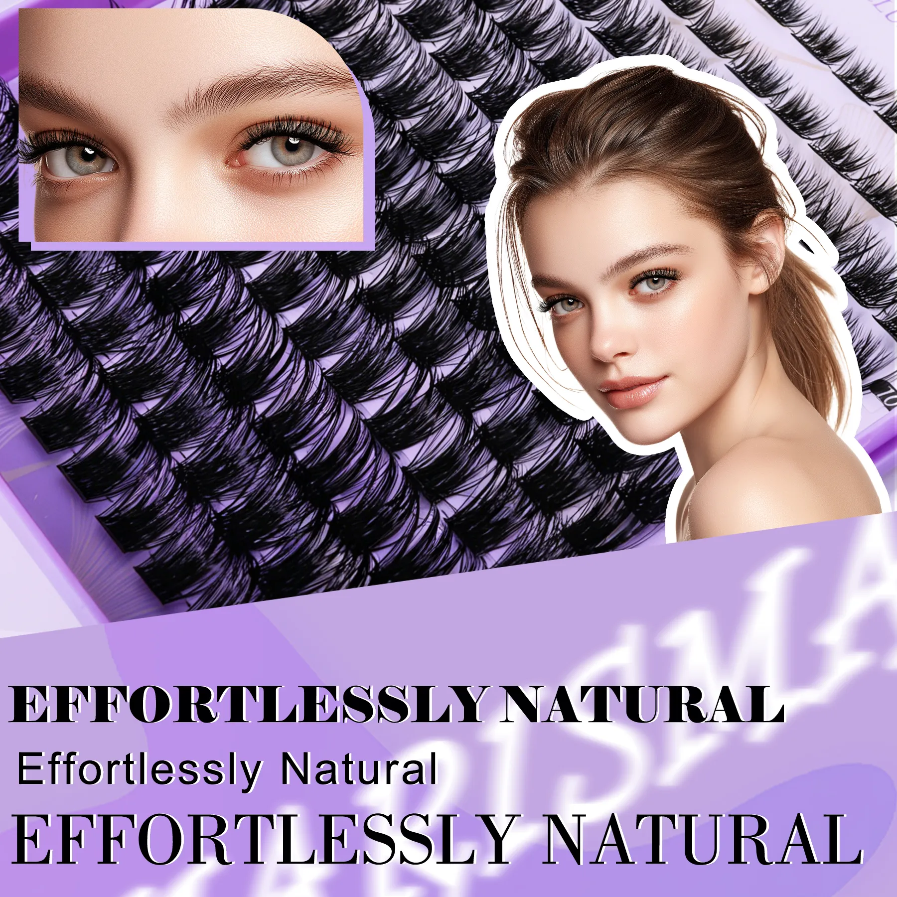 Wispy Thick Lashes Clusters Natural Fluffy Segmented Lashes 3D Individual Volume Lash 8-16mm Mixed DIY Eyelash Extension