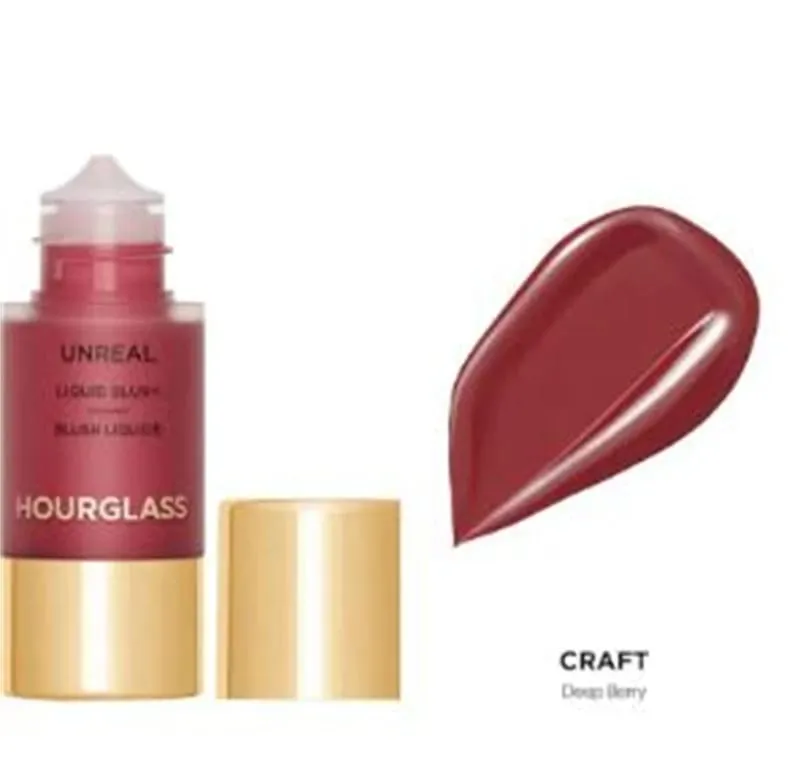 Hourglass Unreal Nude Liquid Texture Powder Blusher Full Clear Color Cheek Fluidity Easy Push Away Create Natural Woman Makeup