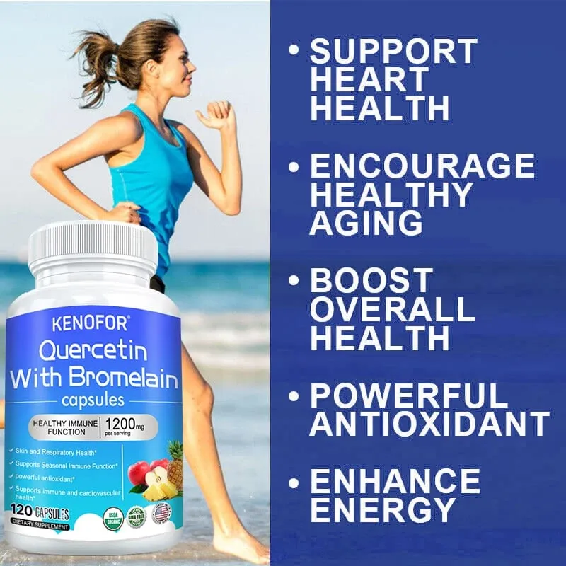 Quercetin + Bromelain Complex Capsules 1200mg - Immune Joint & Digestive Support na may Vitamin C at D3 30/60/120 Bilang