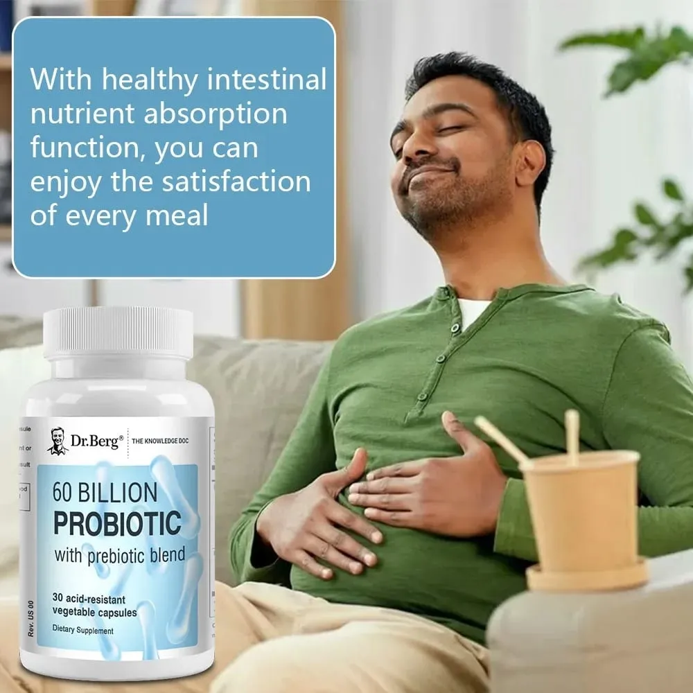 60 Billion Probiotic with Prebiotic Blend 30 Veggie Caps Gut and Digestive Health