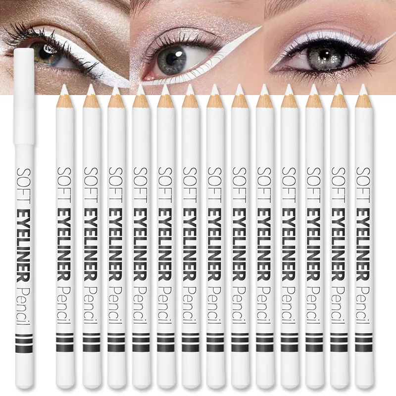 Smooth Waterproof White Eyeliner Pencil - Long-Lasting Eye Brightener Easy Wear Fashion Makeup Tool for Smooth Application — image 2