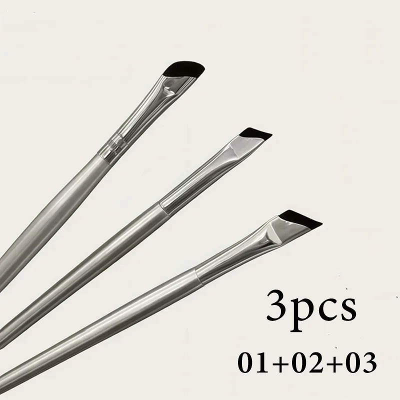 1/2/3PCS Professional Ultra Thin Angled Eye Liner Brush Fine Angle Flat Eyebrow Contour Makeup Detail Brushes Face Makeup Tools
