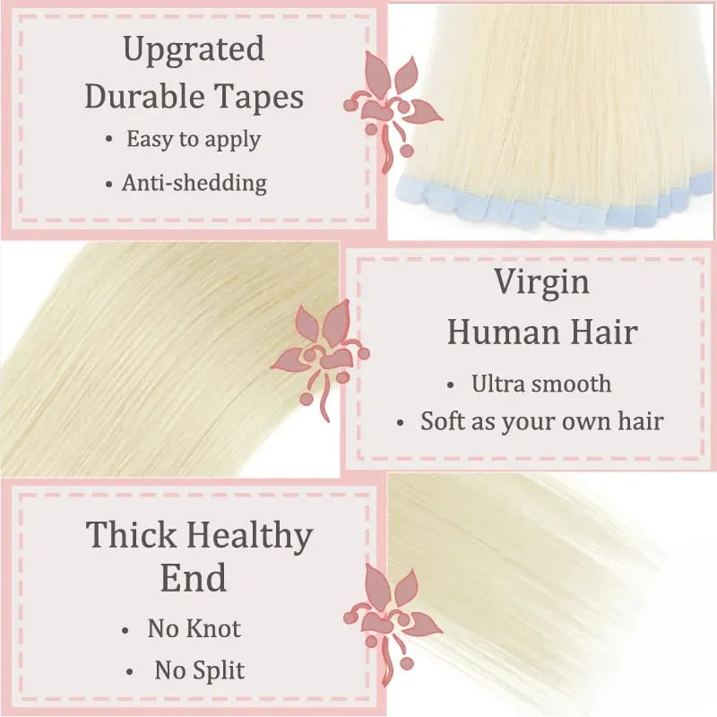 Multi Color Mini Skin Tape In Human Hair Extensions 10 Pieces 12 Inch To 20 Inch Multiple Color Options Remy Hair Natural Comfortable Wear for Women Thickening And Lengthening