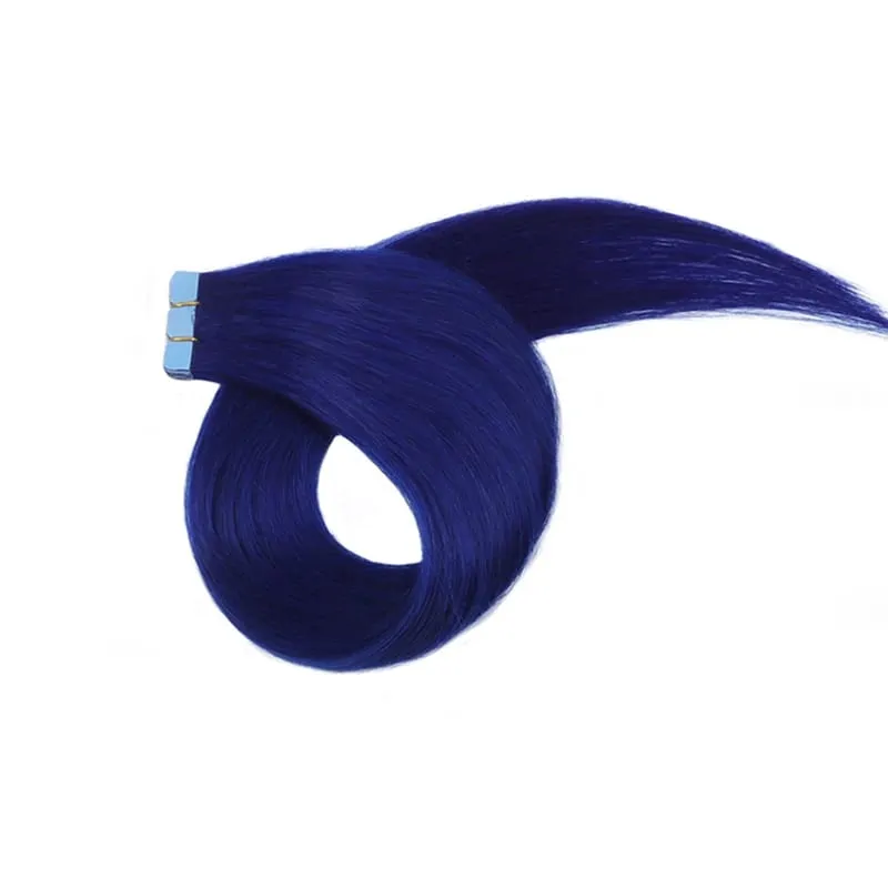 Mini Tape In Hair Extensions Human Hair Colored Skin Weft Machine-Remy Natural Tape in Extensions Purple 10pcs/pack 12-20 inch