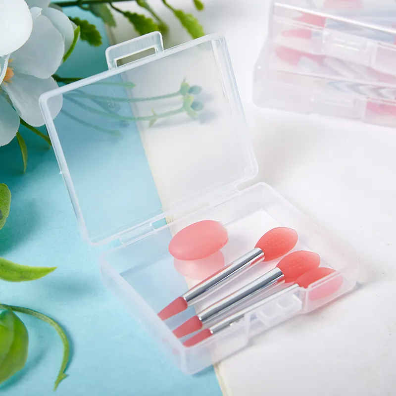 【M】 3 PCS Bálsamos Labiais de Silicone Escova de Máscara Labial com Ventosa Capa de Poeira Pincéis de Maquiagem Filme Labial Anti-perda Capa de Poeira