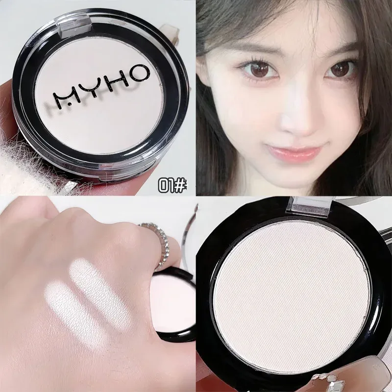 Mini Matte Smoky Blue Red Monochrome Eyeshadow Palette Natural White Light Highlighter For Delicate Eye Contouring Brightens