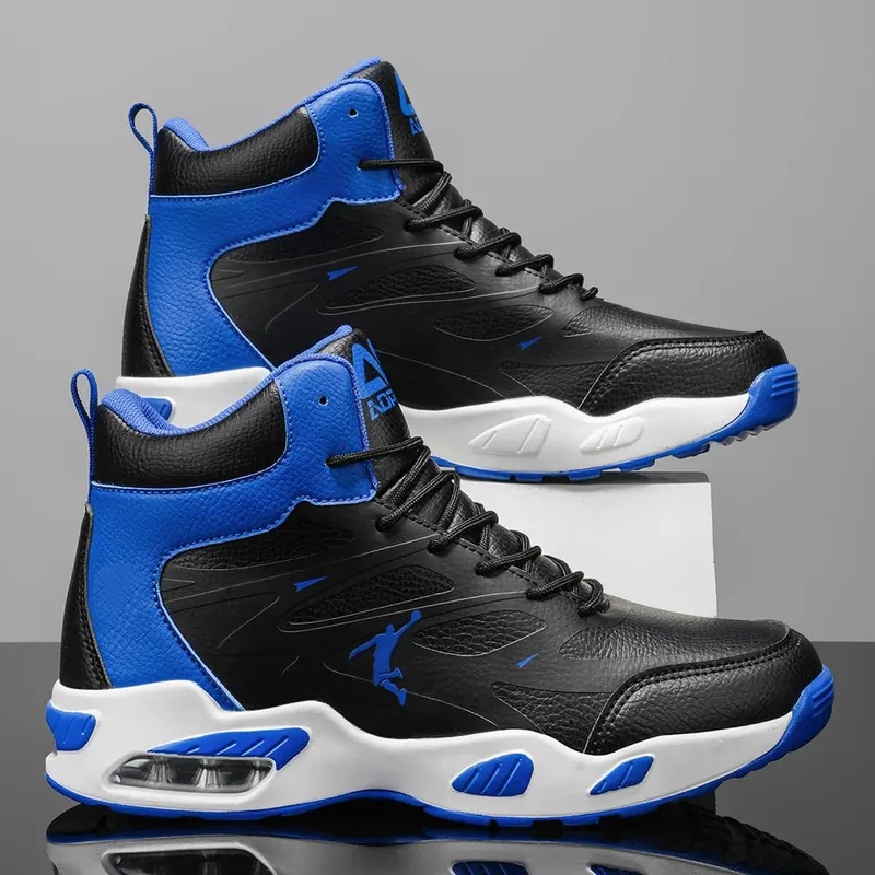 Men's High-Top Basketball Shoes Fashion Air Cushioning Comfortable Non-Slip Breathable Shock-Absorbing Outdoor Activities Sneake