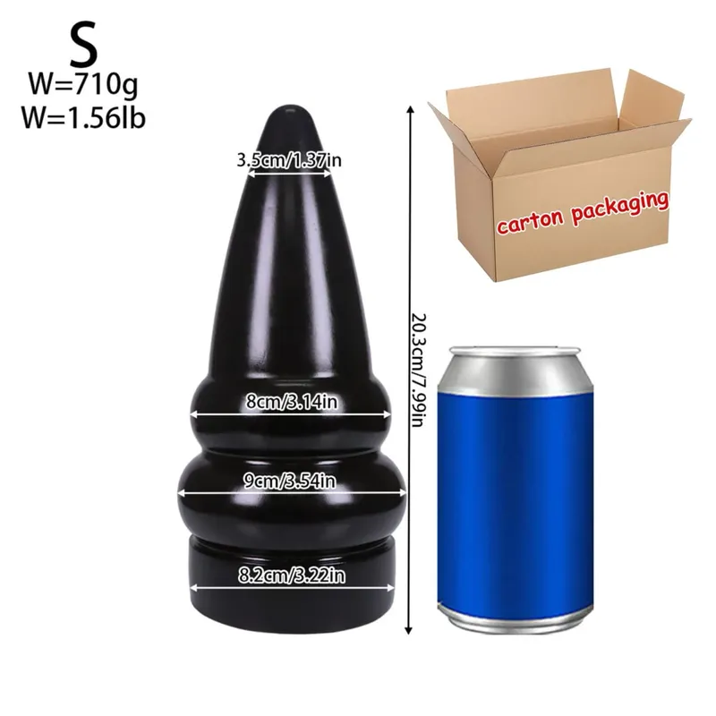 3 Sizes Huge Anal Plug Pointed Tip Butt Plug Dilatador Anal Big Anal Dildo Sex Toys Women Gay Prostate Massage Adult Supplies 18