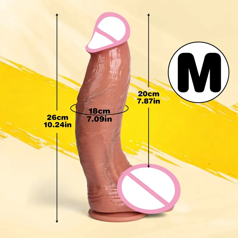 Bend Dildo Realistic Silicone Thick Penis Adult Sex Toys for Women Anal Vagina Masturbator Dildos with Suction Cup Dick Massager