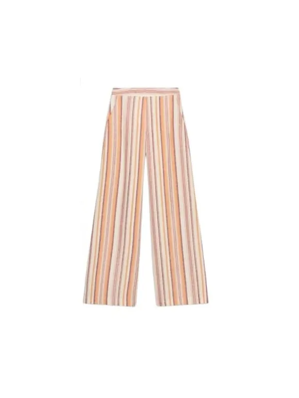 Linen-feel Vertical Stripe Long Sleeve Wrap Maxi Dress V Neck Asymmetrical Hem Vacation Dress Suitable For Daily Commute Wear