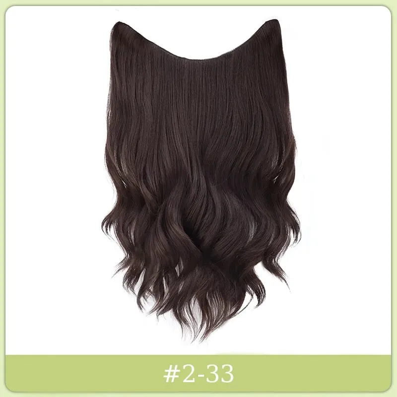 Synthetic Black Wavy Clip in Hair Extensions Hairpiece U-shaped Hair Extensions with 5 Clips for Women Girls Daily Use Soft Hair — image 10