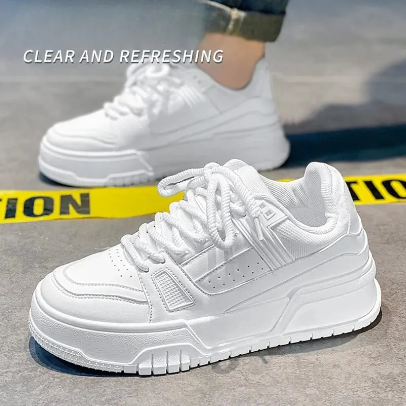 Men Sneakers Casual Shoes Men Flats Zapatillas Hombre Lightweight Pu Leather Breathable Shoe Mens White Sports Tenis Shoes