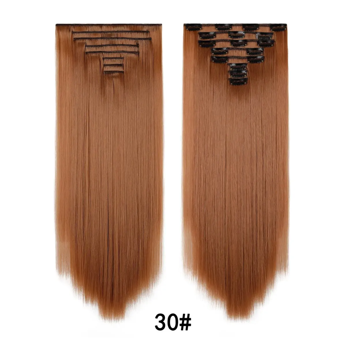 24 Inch 8 Pcs Clip In Hair Extension Straight Hair Extensions for Women Daily Wear Work & Casual Styling Synthetic Hair Pieces