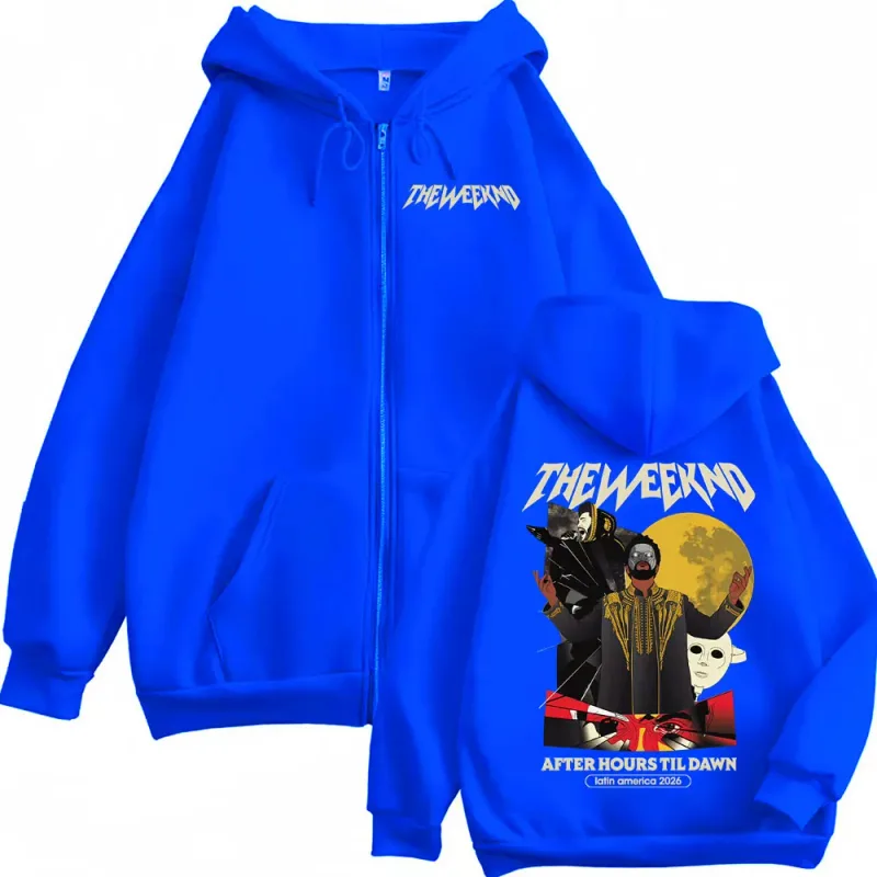 The Weeknd After Hours Til Dawn 2026 Jacket Sweatshirt Men Women Casual Fleece Zip Up Hoodies Hip Hop Style Punk Zipper Pullover