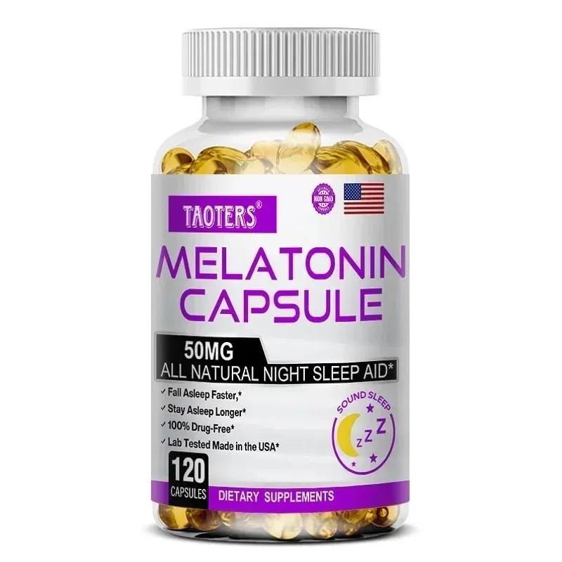 Melatonin Capsules 50mg - Promote Falling Asleep Quickly Calm The Mind Natural Sleep Aid Supplement