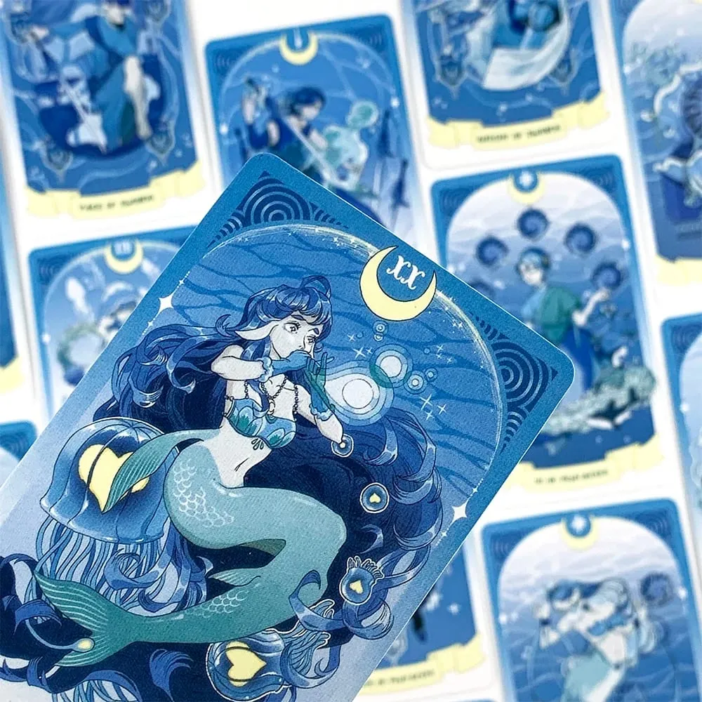 Sea in Moonlight Tarot Cards 78 Card English Version Divination Board Games Perfect for Emotional Healing & Intuitive Reading