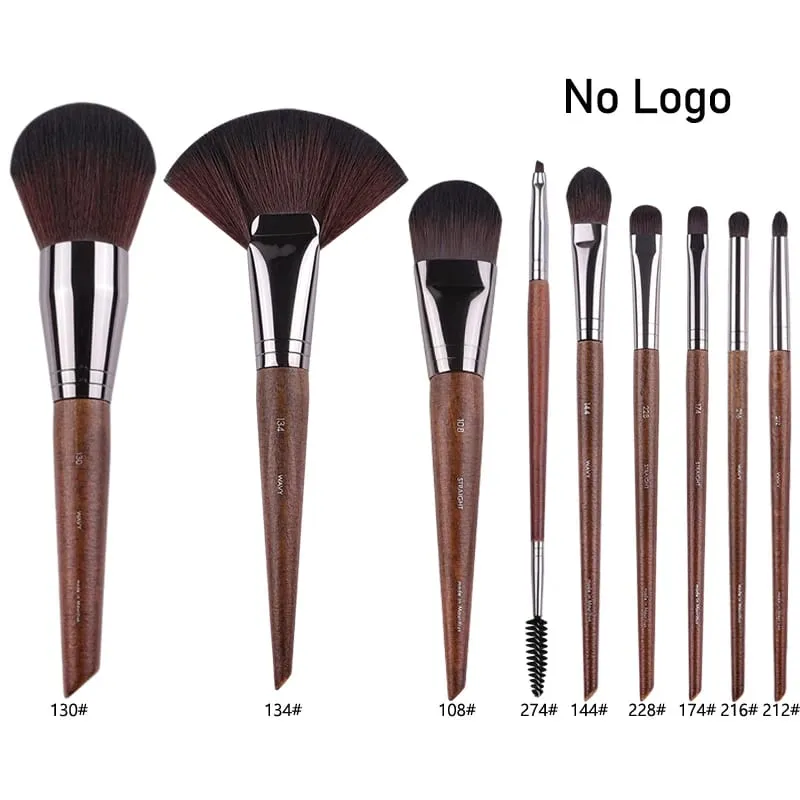 Naturligt træ Øjenmakeup børster hele sæt Pro Crease Øjenskygge Make-up kit smudge highlighter øjenbryn Læbevippebørste praktisk