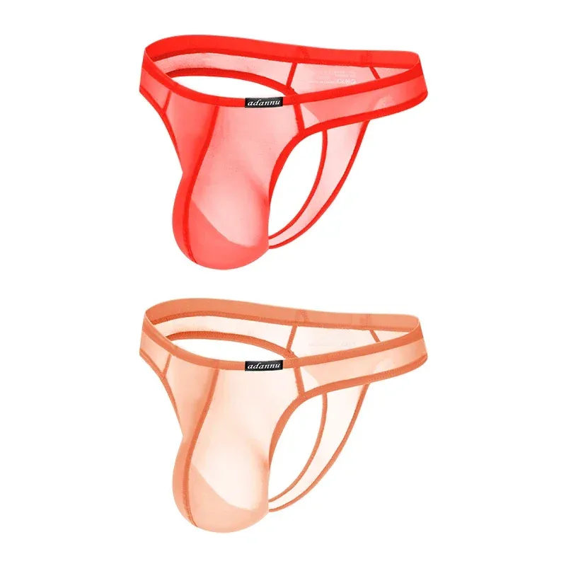 Ultra Thin Sheer Briefs Men Underwear Cooling Knickers Low Rise Bulge Pouch Underpants Soft Mesh Panties Male Thong Pants