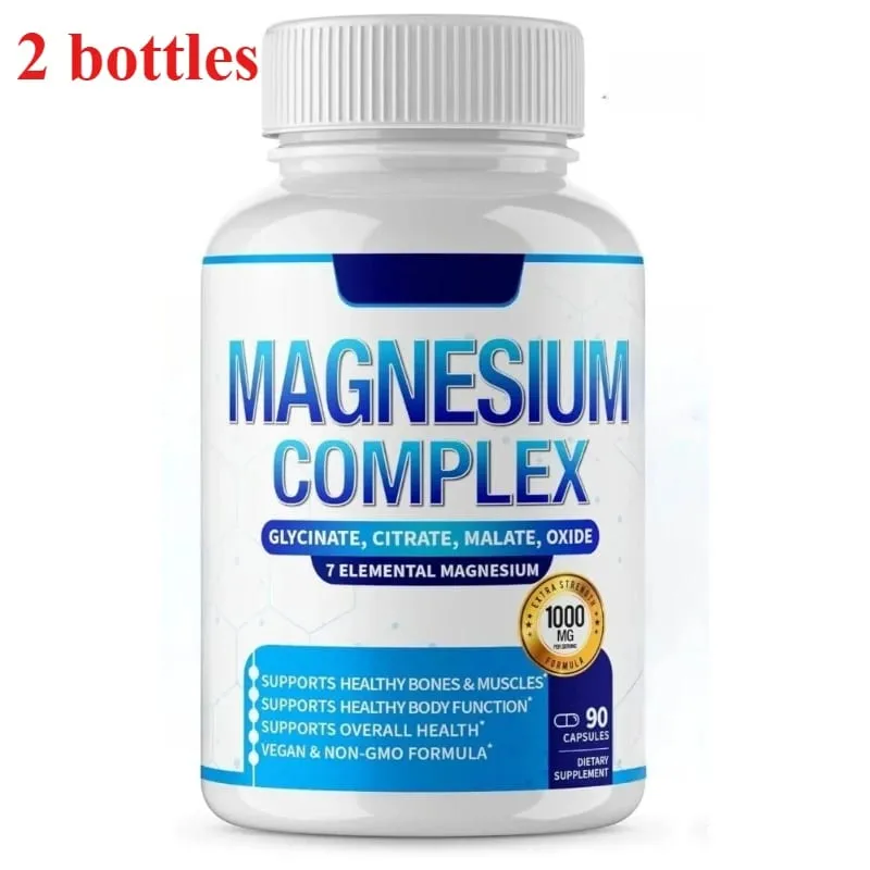 Supplément de magnésium 1000 mg complexe 7 en 1 avec glycinate citrate malate taurate soutient la relaxation musculaire soutien au sommeil 90 Ct