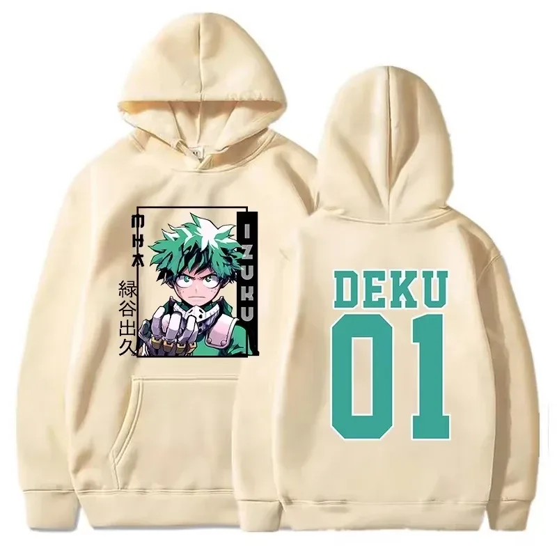 Sweat à capuche My Hero Academia Deku Anime Streetwear imprimé graphique unisexe hommes femmes surdimensionné pulls décontractés à manches longues