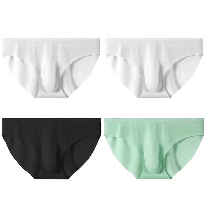 4 pçs cuecas de seda gelo masculina verão transparente sem costura sexy de secagem rápida na moda respirável calcinha ultra-fina — image 20